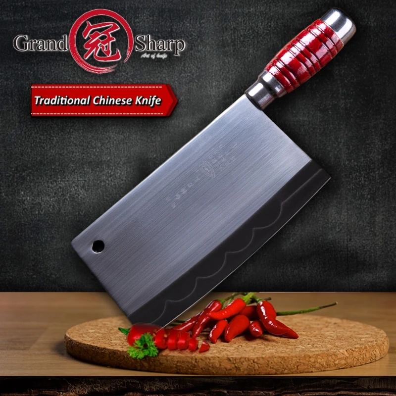 GRANDSHARP ручной Кованый шеф-поварский нож, стальной кованый китайский Кливер, Профессиональные Кухонные ножи, нож для нарезка овощей
