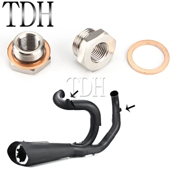 Exhaust Oxygen O2 Sensor Universal Exhaust Pipe Oxygen Sensor Adapter Bung Spacer Reducer Adapter 18MM to 12MM for Harley Custom