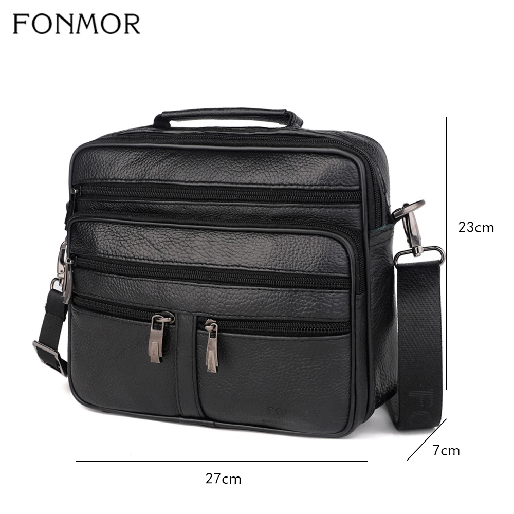 Cena Fonmor prawdziwej skórzana teczka mężczyzna na laptopa torba na zakupy ze skóry wołowej dla mężczyzn Messenger torby na ramię biznes torba Crossbody wielu kieszeń zapinana na zamek