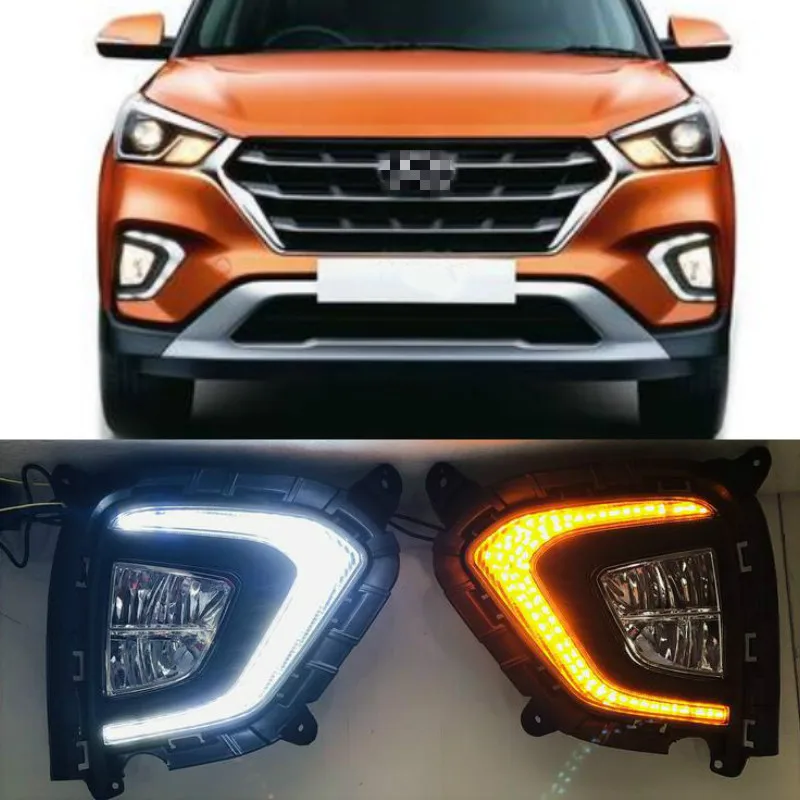 2 шт. светодиодные дневные ходовые огсветильник для Hyundai Creta IX25 2017 2018 2019 2020 DRL