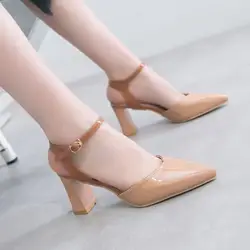 Обувь женские босоножки на высоком каблуке модная обувь с острым носком женская повседневная обувь на высоком каблуке с пряжкой летние