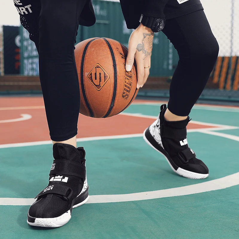 Баскетбольная обувь для мужчин с воздушным ударом, уличные кроссовки, светильник, кроссовки для подростков, высокие ботинки, Баскетбольная обувь, Chaussures de Basket, мужская обувь
