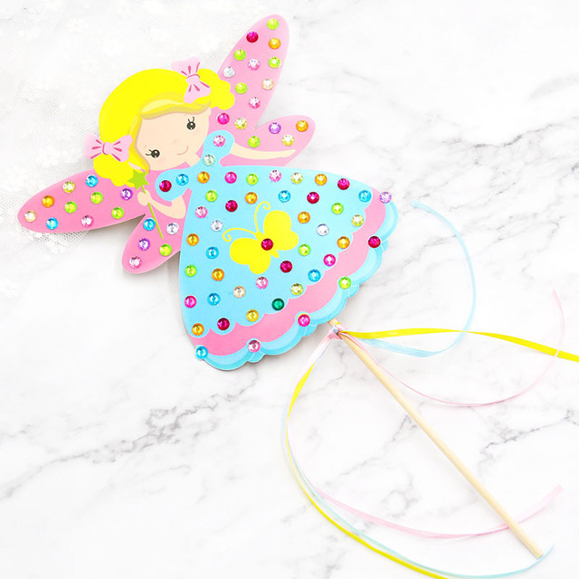 Children DIY Fairy Stick Handmade Princess Magic Stick Toy Handmade Materials Package Sticker Girl Gift DIY Craft Toys