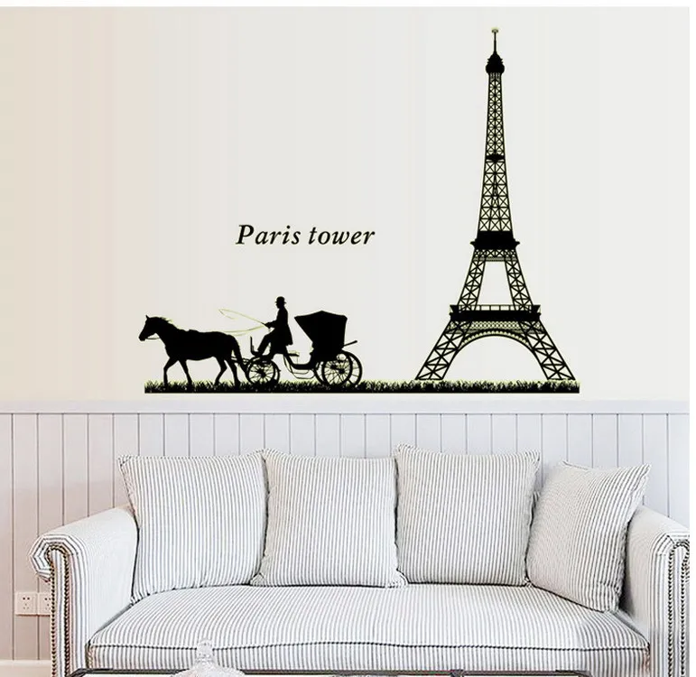 Китайские наклейки на стену,, железная башня, лошадь, колесики, светящиеся наклейки, флуоресцентная палка для спальни