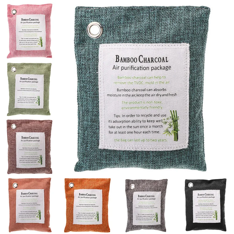Odor Bamboo Charcoal Bag 8 Colours Accessories Decoration 200G Air Fresh Active