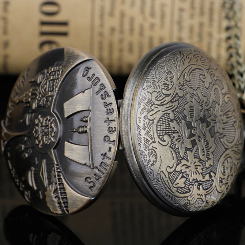 Engraved Exquisite Pattern Quartz Pocket Watch Vintage Souvenir Best Gift CF1417