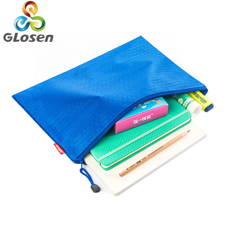 

A4 Nylon File Waterproof Bag 1 pcs Colorful Single Layer Canvas File Folder Book Pencil Pen Case Bag File Document Bags Glosen