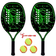 

2021 beach tennis racket carbon fiber beach tennis racket eva light foam core green carbon fiber tennis racket with bag
