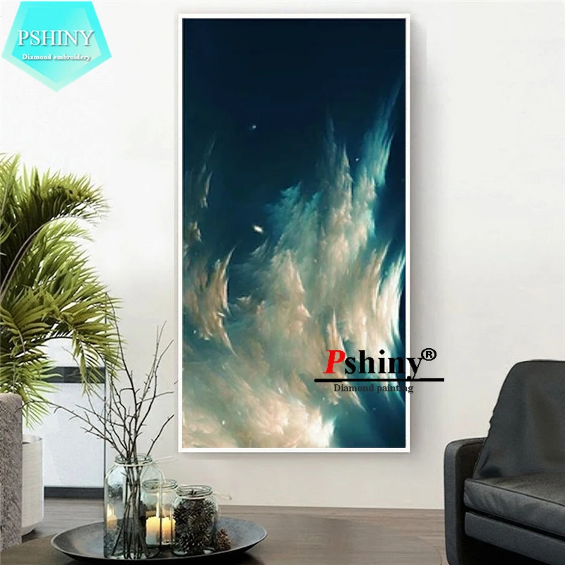 Pshiny 5D DIY Diamond Embroidery Sales Scenery Clouds in the sky Full Drill Round Diamonds Pictures Painting Cross Stich | Дом и сад