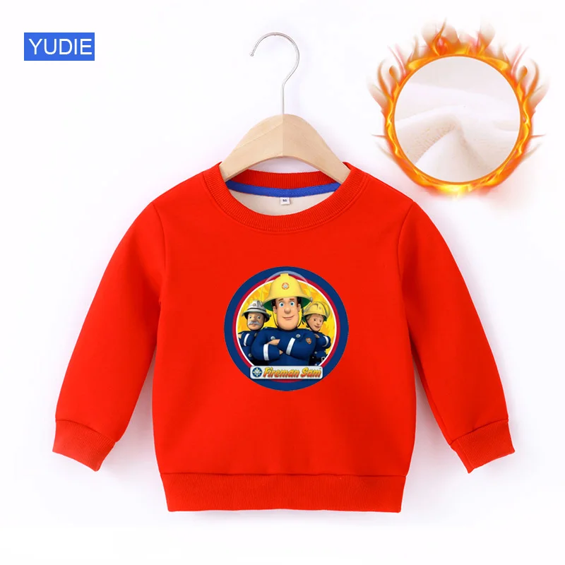 

Kids Hoodie Sweatshirts Baby Boys Little Girls Cotton Fireman Winter Warm Children Clothes Toddler Baby Sportswear Clothing Girl