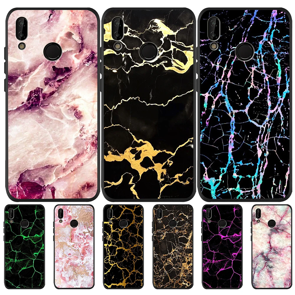 

fashion silicone soft tpu Marble For Huawei P8 P10 P20 P30 Mate 10 20 Honor 8 8X 9X V20 30 10 Lite Pro PHONE Case Cover coque