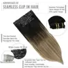 Full Shine Seamless Clip in Human Hair Extension 8Pcs 100g PU Clip Blond Color Seamless Skin Weft 100% Machine Remy Human Hair ► Photo 2/6