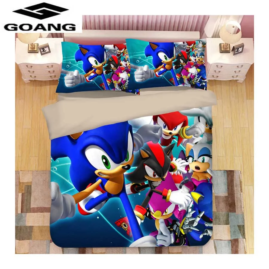 

GOANG 3d digital printing Sonic The Hedgehog bedding sets bed sheet duvet cover and pillowcase Home textiles kids bedding