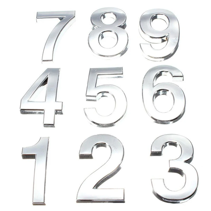 House Number Signs 3D Digits 0-9 House Number Sign Self Adhesive Address Digit Sticker Plate Numeral Door Plaque For Home Hotel Decor door signs house numbers number plate house wall plaques