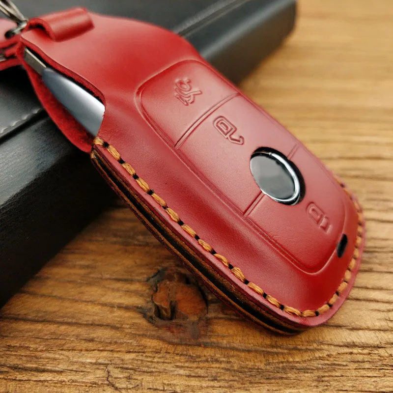 Leather Car Key Case Cover Fob Bag Shell Suitable For Mercedes Benz A B G S E C Class W205 W213 C217 W177 W247 C257 W167 W463