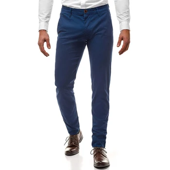 

Pants Men 2019 New Fashion Trend Button Design Pure Color Casual Men's Trousers
