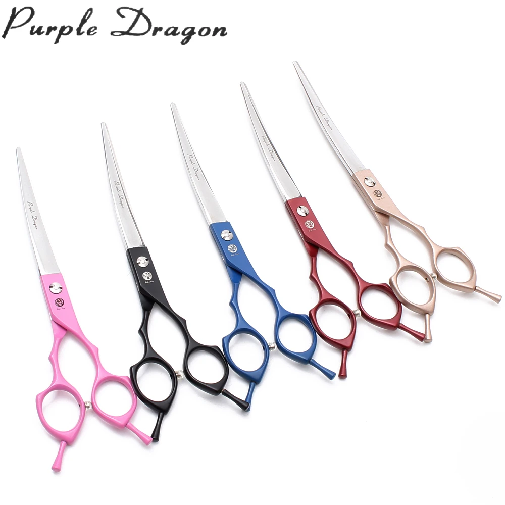 Purple Dragon 6.5" 7" Japan 440C Dog Grooming Scissors Straight Shears