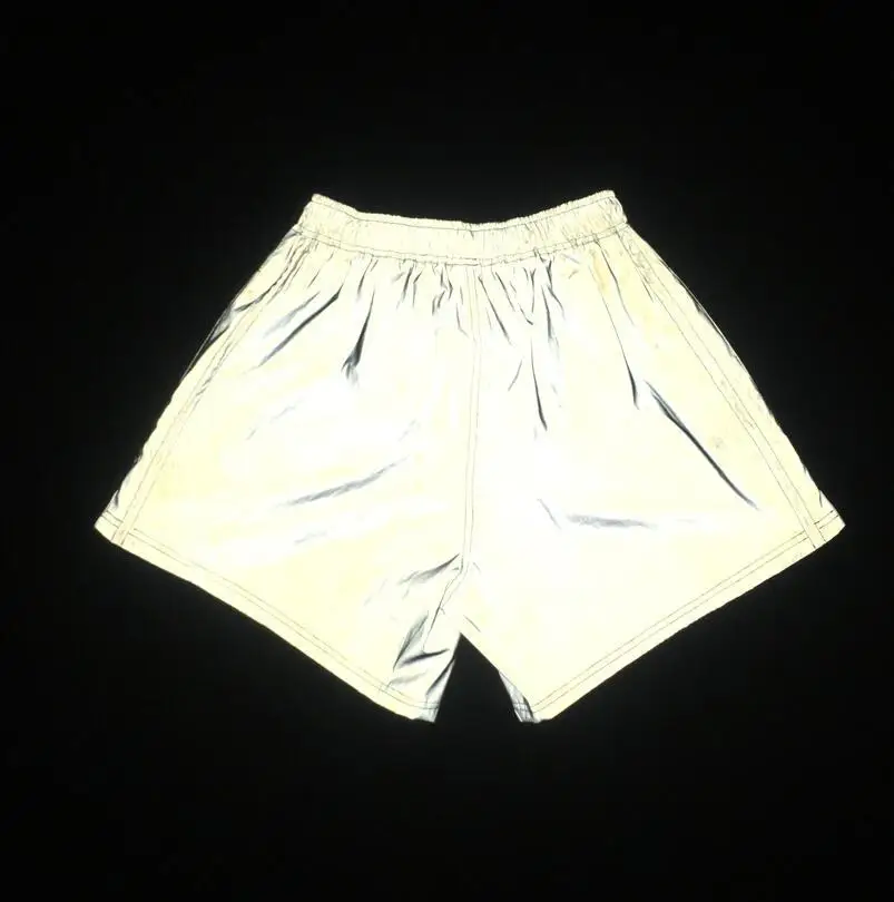 Ночной бег женские светоотражающие шорты на шнурке в стиле хип-хоп Уличная harajuku женские модные полностью отражающие шорты Одежда