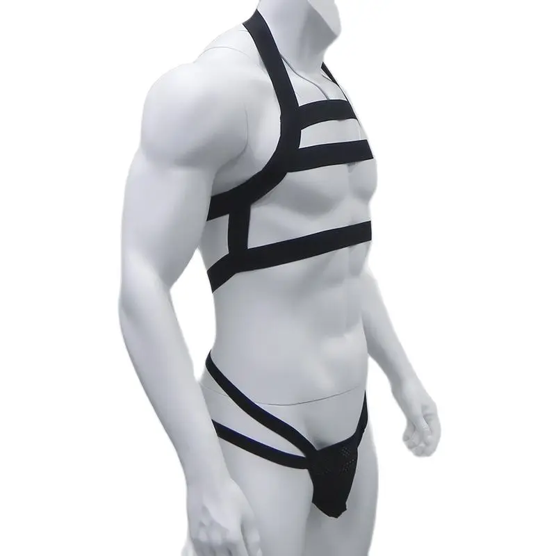 

CLEVER-MENMODE Thongs G-string Harness Set Lingerie Mens Body Chest Should Straps Bondage Sexy Elastic Jockstrap Costume Arnes