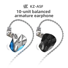 KZ ASF 10BA Unità In Trasduttore Auricolare Dell'orecchio HIFI Bass Monitor Balanced Armature Auricolari A Cancellazione di Rumore Auricolari Sport Auricolare
