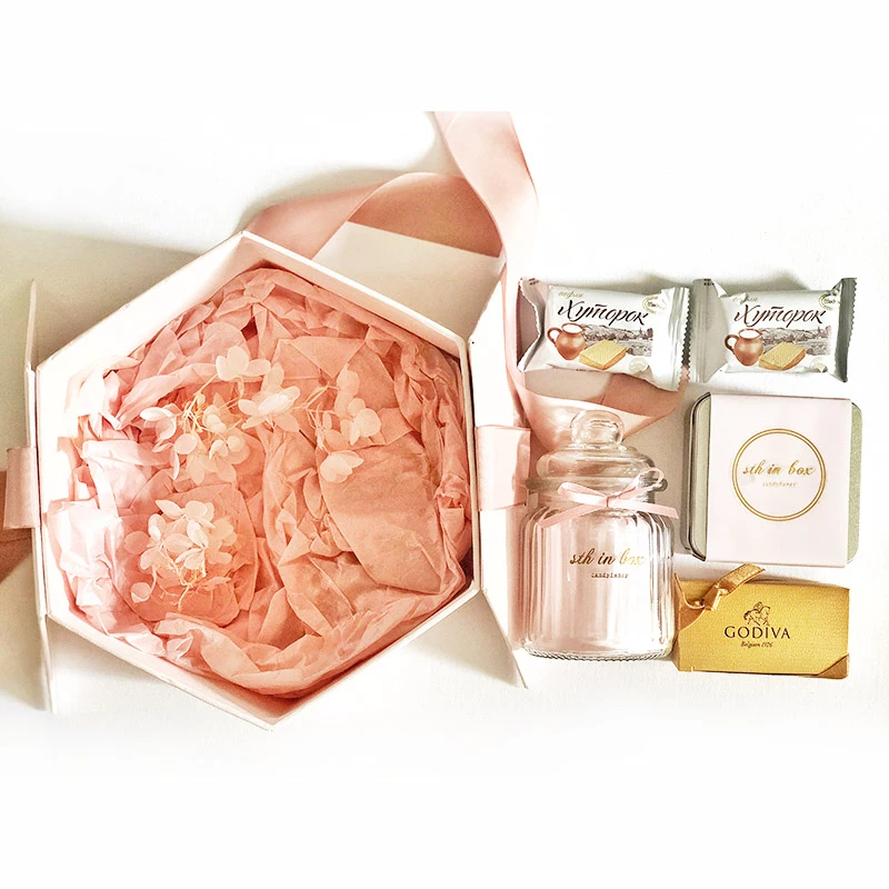 Creative Hexagon Box Baby's Birthday Gifts Packaging Box Wedding Favor Decoration Gift Box Packing Gift Flower Boxes