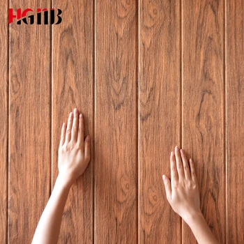 

Self Adhesive Wood Grain 3D Wallpaper Background Wall Home Decor Stickers Living Room Kindergarten Wall Board Foam Wall Sticker