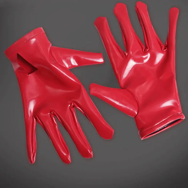 Сексуальная ПВХ блестящая перчатка латексная искусственная кожа выдалбливают панк-перчатки сексуальный хип-поп Джаз наряд варежки Косплей костюмы Аксессуары F17