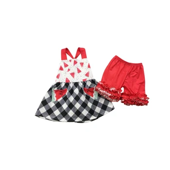 

Ruffle kids clothing for girl 2-10 year boutique baby girls clothing set