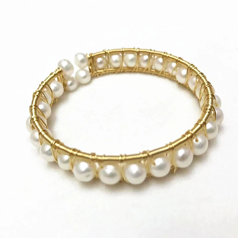 Multi-colored Baroque Pearl Pulsera Hombre Gold Bangles For Women Non-fading Luxury Jonc Bracelet Femm New Trendy Jewelry