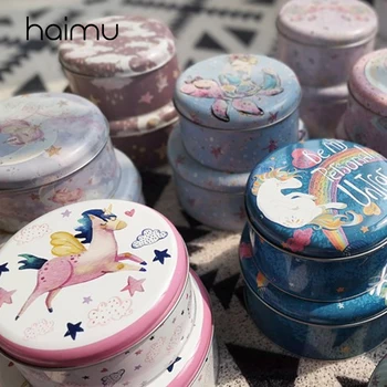 

Dream Small Round Iron Box Box Baking Biscuit Candy Gift Boxes Party Favor Cookies Supplies Decoration Gifts Packaging Boxes