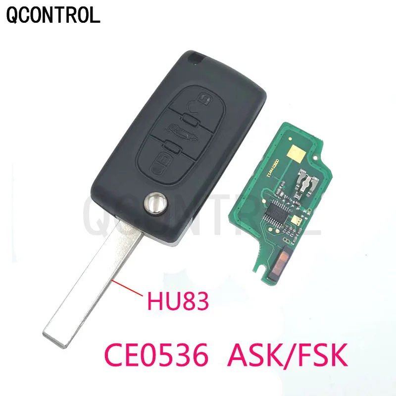 QCONTROL 3 кнопки Авто Автомобильный Брелок дистанционного управления с ключом ID46 чип для PEUGEOT 207 208 307 308 408 партнер бесключевая запись CE0536 ASK/FSK HU83