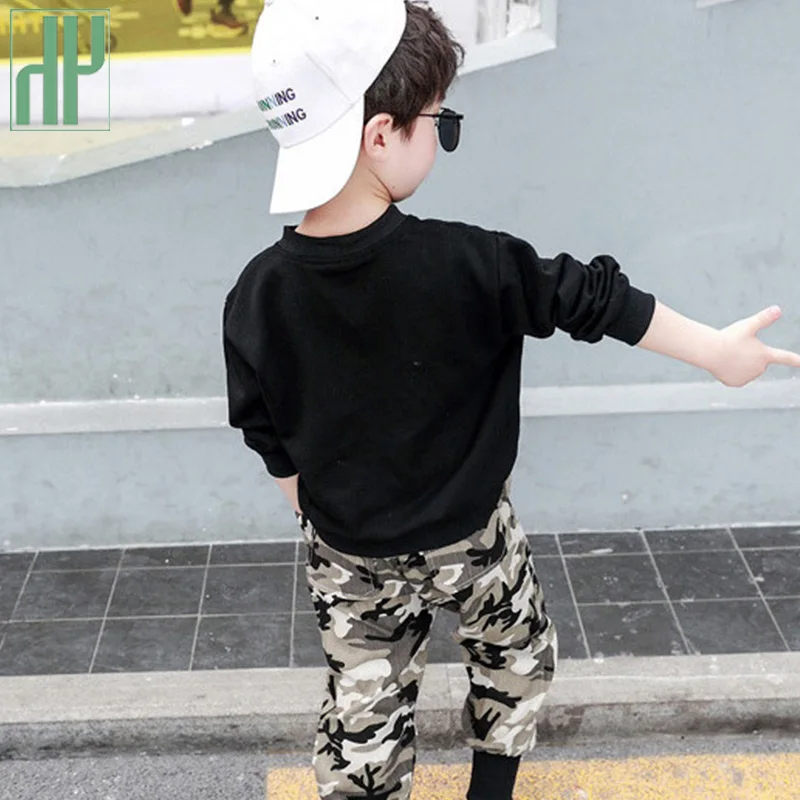 Koop Kinderen kleding voor jongens Kostuum Brief Trainingspak Camouflage Tops Broek peuter Boy Winter Outfits Set Trainingspak 3 8 12 Jaar