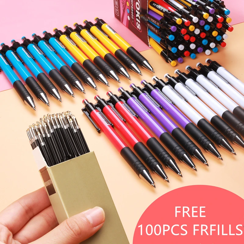 10/20/30/40pcs M&G Colorful Retractable Ballpoint Pen 0.7mm blue black red Ball Point Pen Pens for school office supplies