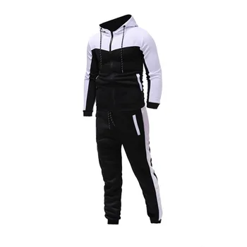 

JODIMITTY 2020 Men Long Sleeve Hoodies+Pants Sets Male Tracksuit Patchwork Sport Suit Men's Gyms Set Casual Sportswear Suit Fit
