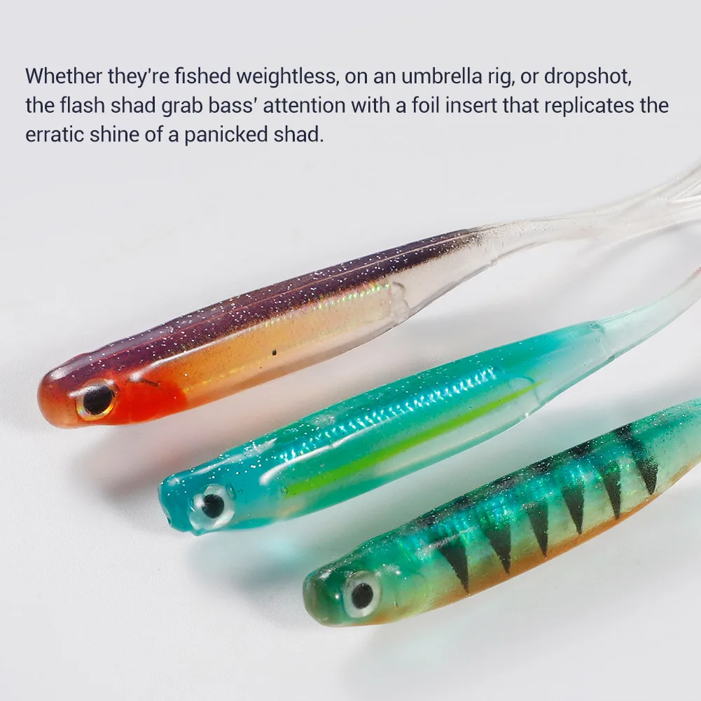 KEAIDO 70pc Soft Plastic Fishing Lures - Minnow Paddle Tail Shad Worms For Bass, Trout, Pike