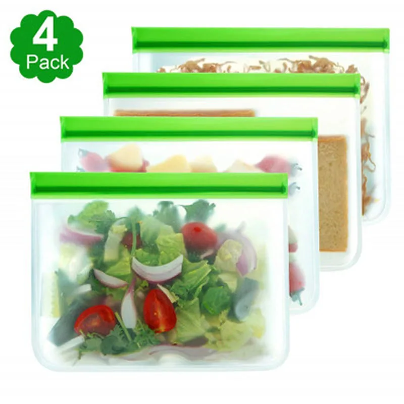 

Reusable PEVA Plastic Food Freezer Storage Bag Kitchen Food Storage Containers Refrigerator Bag for Fruits Vegetables Meat Soup