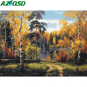 

AZQSD Paint By Numbers For Adults Forest DIY Unframe Unique Gift Coloring By Numbers Natural Scenery Decor For Home
