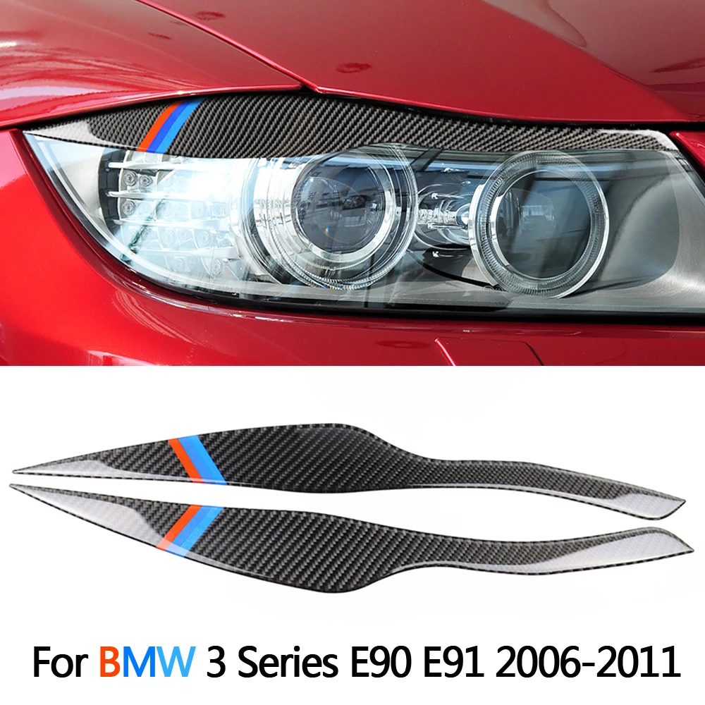 Ресницы из углеродного волокна для фар BMW 3 серии E90 E91 2006 2007 2008 2009 2010 2011 2