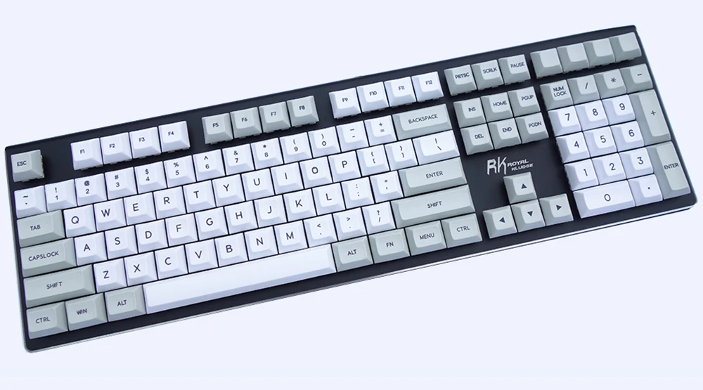117 клавиш белый-светильник, серый PBT DSA Keycaps ANSI ISO Layout Dye-subbed или пустой для Cherry MX Switches Mechanical Keyboard