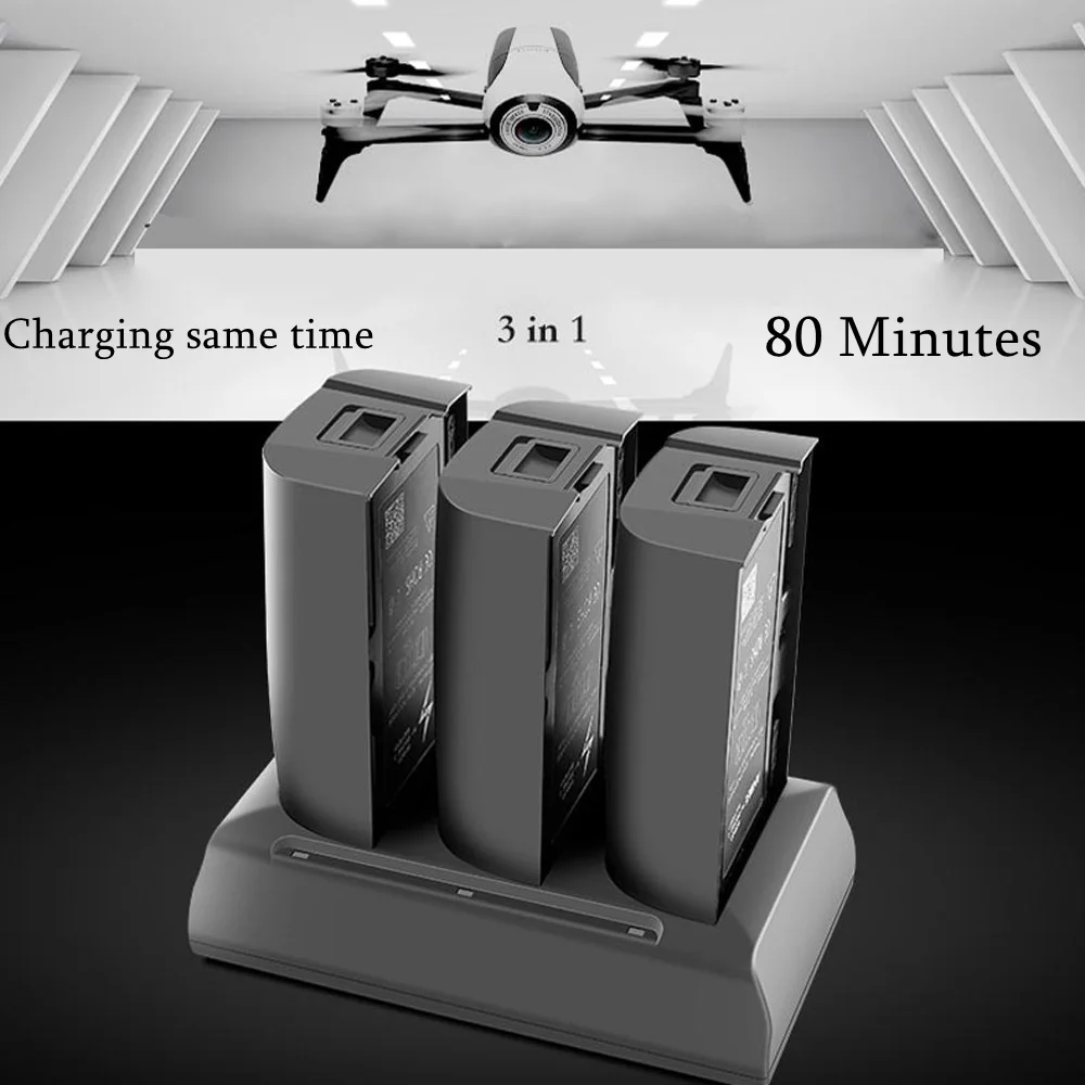 Wholesale Battery Charger for Parrot Bebop 2 Drone/FPV Balanced Battery 3 In 1 Fast Charger Adapter Charging Drone Accessories