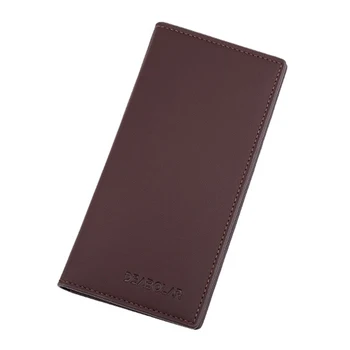 

Retro Bussiness PU Leather Wallet Two Folding Male Purse Credit Card Holder Solid Color Long Wallet Clutch Cash Purse For Men