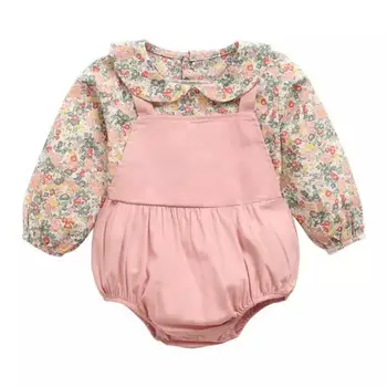 

0-3T New Fashion Autumn Baby Clothing Cute Floral Bodysuit Long Sleeve Baby Girls Jumpsuit