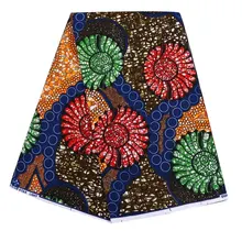 6 ярдов цветной цветок африканская ткань ветер хлопок Набивная Ткань простая Геометрическая набивная ткань Африканская восковая печать