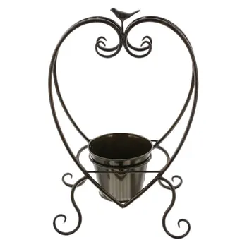 

1PC European Style Iron Art Flowerpot Decor Garden Flowerpot Ornament (Coffee)