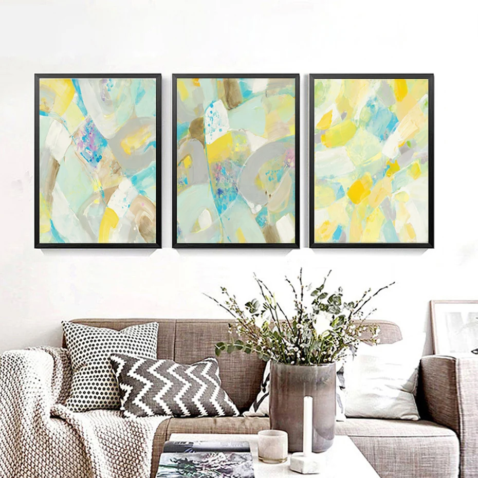 

Modern Abstract Multi Colors Canvas Painting Poster Prints Wall Art Nordic Pictures for Office Living Room Home Decor No Frame