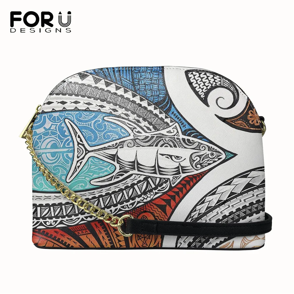 

FORUDESIGNS Polynesian Samoa Gradient Shark Design High Quality Women's Mini Travel Shopping Handbag Girls Coin Phone Shell Bags