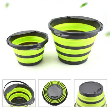 

4L/10L Collapsible Bucket Portable Folding Bucket Water Container with Sturdy Handle for Cleaning Fishing Car Wash Picnic Travel