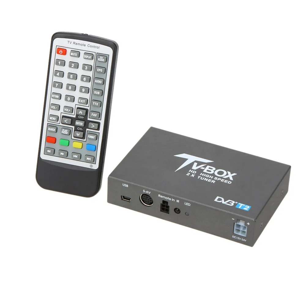 High Speed 110km/h car DVB T2 TV receiver Double Antenna DVB-T2 Car DVB T H.264 MPEG4 External USB Digital TV receiver for car