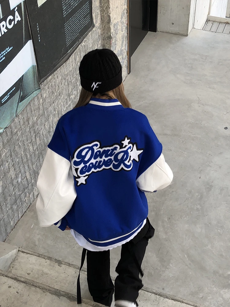 2021 Vintage Hiphop College Jackets Mens Furry Stars letters