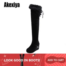 Г. Новые женские сапоги до колена обувь на танкетке и высоком каблуке черные, красные, серые женские высокие сапоги из флока размер 34-43 y874